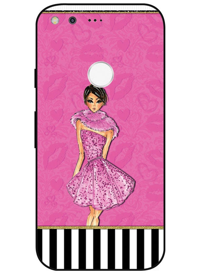 Protective Case Cover For Google Pixel Smart Series Printed Protective Case Cover for Google Pixel Pink Dress Girl