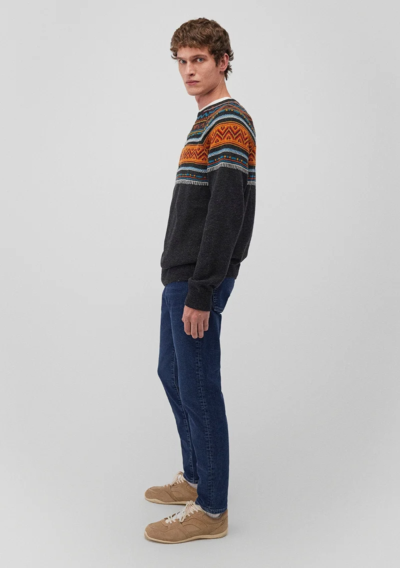 MAVI JACQUARD SWEATER Anthracite melange