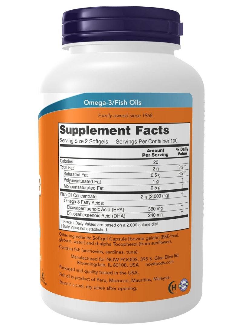 NOW Supplements, Omega-3 180 EPA -120 DHA, Molecularly Distilled, Cardiovascular Support, 200 Softgels - pzsku/Z90572E93D70C65CBD793Z/45/_/1730972072/e979ed1f-d650-4a61-94ca-7025b1797457