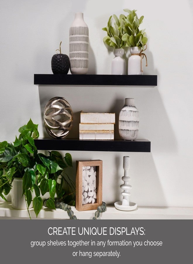 MELANNCO Black Pole Mount Chunky Shelves, Hardware and Instructions Included, Set of 2 23.6x5.7x1.5 Inch - Image 3