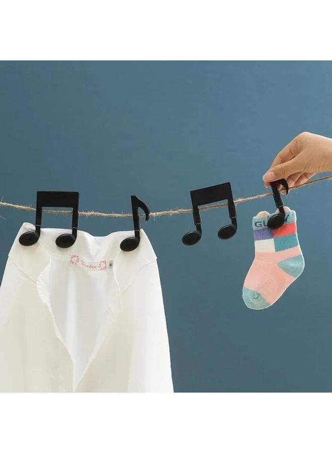 2 Pack Black Music Note Clothespins Heavy Duty ABS Plastic Laundry Clips Decor - Image 1
