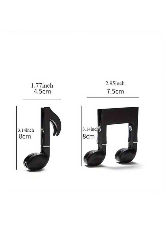 2 Pack Black Music Note Clothespins Heavy Duty ABS Plastic Laundry Clips Decor - Image 3