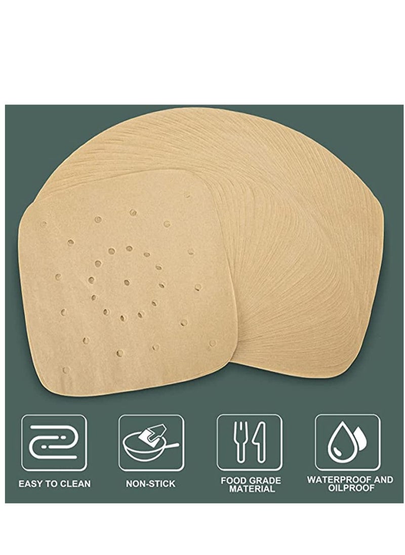 Generic - Air Fryer Parchment Paper Liners 8.5 inch Pre Cut Baking Paper Cooking Sheets Perforated Parchment Paper for Air Fryer Bamboo Steamer Basket Square 100 PCS - Image 1