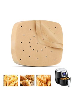 Air Fryer Parchment Paper Liners 8.5 inch Pre Cut Baking Paper Cooking Sheets Perforated Parchment Paper for Air Fryer Bamboo Steamer Basket Square 100 PCS
