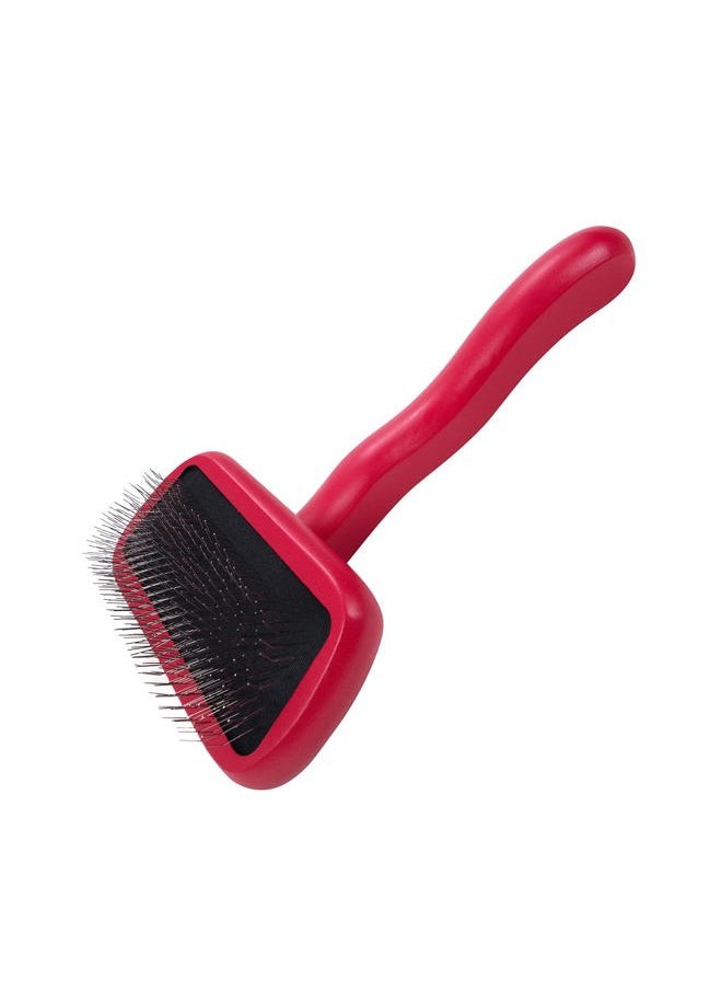 Chris Christensen Karben II Slicker Brush for Dogs, Groom Like a Professional, Ideal For All Coat Types, Remove Shedding Coat, Tangles and Dead Undercoat, 17 mm Stainless Steel Pins, Red, Small  - Image 1