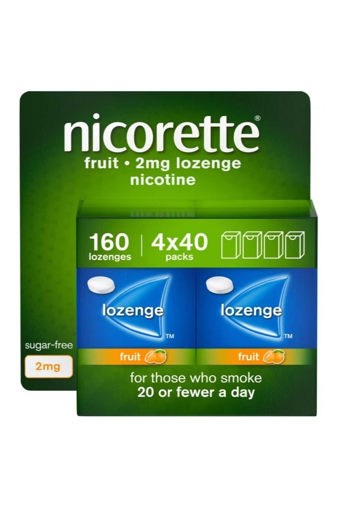 نيكوريت فواكه 2 ملغ – أقراص استحلاب، 160 قرص (4 عبوات × 40 قرص) - Image 1