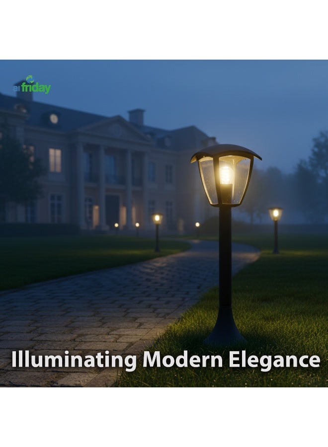 ALFRIDAY Outdoor Pillar Lamp - Modern E27 Garden Post Light (IP67, Metal) - Image 2