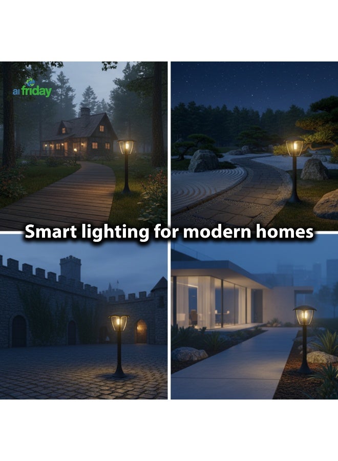 ALFRIDAY Outdoor Pillar Lamp - Modern E27 Garden Post Light (IP67, Metal) - Image 4