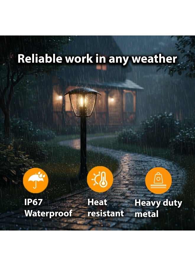 ALFRIDAY Outdoor Pillar Lamp - Modern E27 Garden Post Light (IP67, Metal) - Image 5