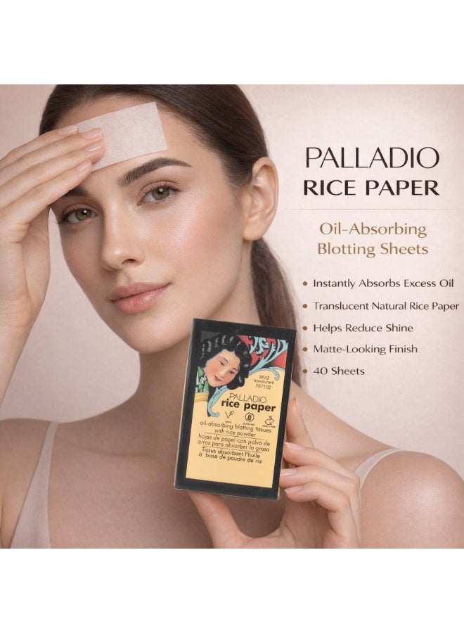 Palladio 40 Sheets Makeup Blotting Paper, Oil Blotting Sheets for Face,  Oil Absorbing Sheets for Oily & Combination Skin, Rice Paper Tissues,  Matte Finish, Warm Beige – RPA08 - Image 3