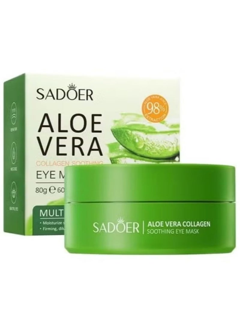 SADOER SADOER Soothing Aloe Vera Eye Mask 80g – Hydrating & Cooling Gel Patch for Dark Circles & Puffiness - Image 2