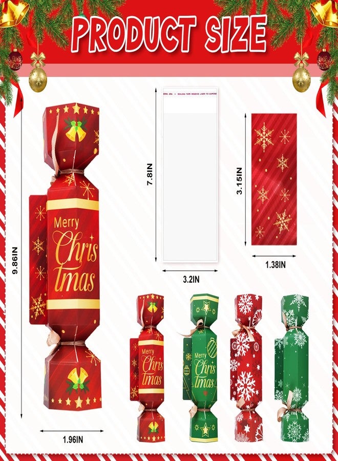 Piuaeue 8 Pcs Christmas Surprise Money Pull Pouch Christmas Money Box for Cash Gift Pull Xmas Cash Holder for Cash for Kid Adult with 80 Pcs Transparent Bags Creative Way to Give Dollar Gift (Snowflake - Image 3