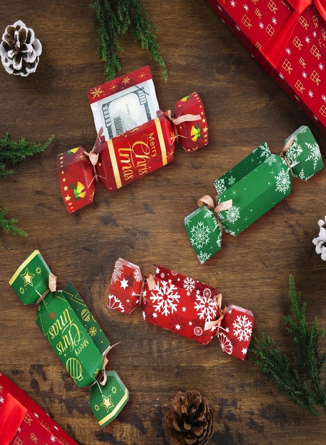 Piuaeue 8 Pcs Christmas Surprise Money Pull Pouch Christmas Money Box for Cash Gift Pull Xmas Cash Holder for Cash for Kid Adult with 80 Pcs Transparent Bags Creative Way to Give Dollar Gift (Snowflake - Image 4