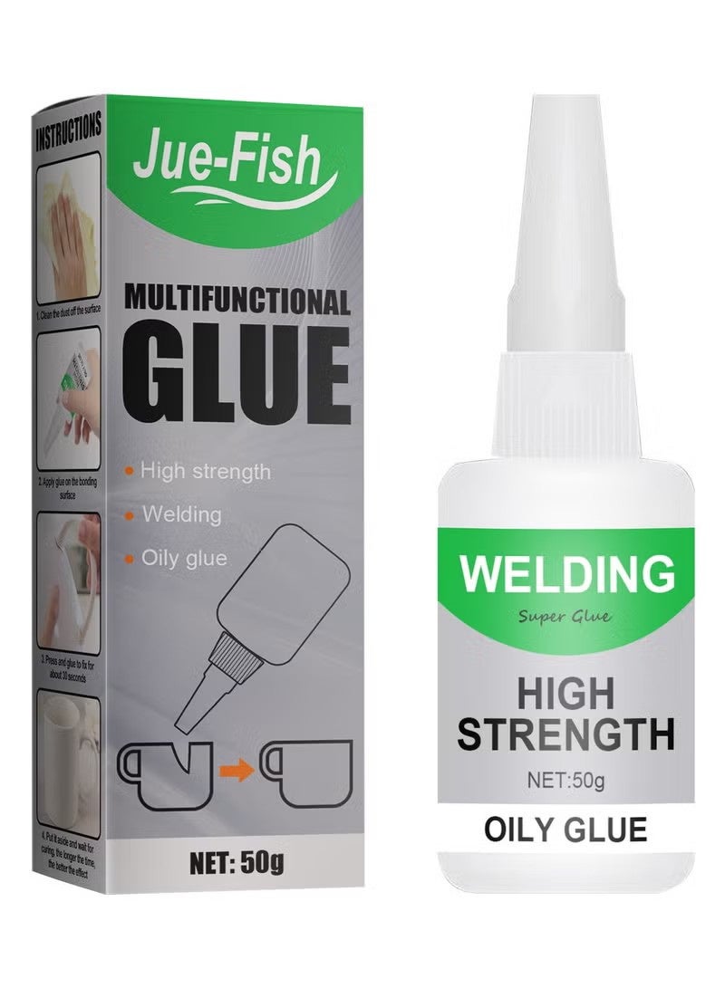 JUE-FISH High-Strength Multifunctional Glue – Instant Bonding Adhesive for Metal, Plastic, Wood, Ceramics, and Leather | Long-Lasting Repairs with Strong Adhesion (50g) - Image 1