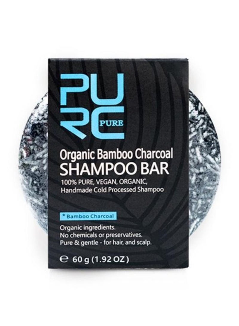 PURC صابون شامبو مصنوع يدويًا من فحم الخيزران العضوي لعلاج تساقط الشعر ونمو أفضل للشعر وتغذية الشعر، حل فعال لتخفيف الشعر وتكسره للجنسين 60 جم - Image 1