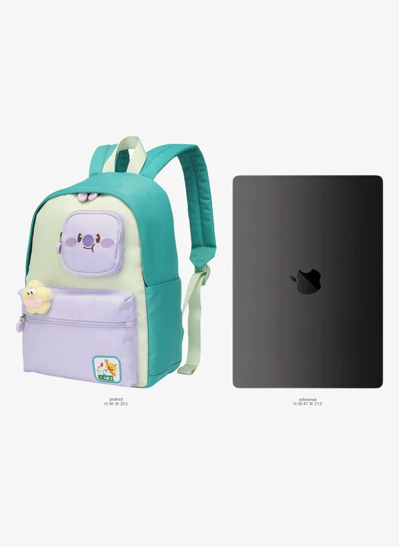 صن إيت Premium 14-inch Light Weight Kids Backpack Water Resistant Multifunctional School Backpack for Girls, SE2212, Melon Green Purple