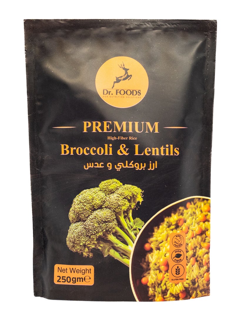 Dr. Foods Dr. Foods Premium Broccoli & Lentils Rice Alternative – 250g | High-Fiber | Healthy Rice Substitute  - Image 1