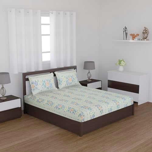 Status Contract -Cotton Rich Double Bedsheet with 2 Pillow Covers for Bed Room, Home, Hotel-120 GSM (Creamy White) - Image 2