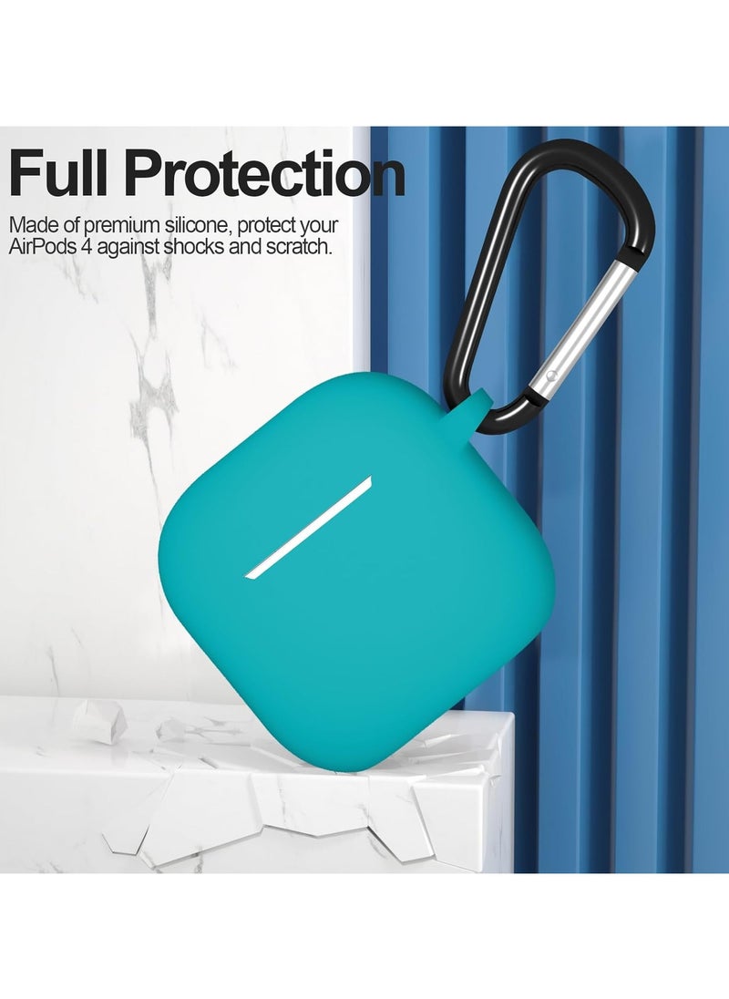 Generic - Silicone Case For AirPods 4, Anti-Shock, Anti-Drop, Anti-Dust, Visible LED Light, Protective Cover, Compatible With AirPods 4th Generation 2024 (Soft Mint) - Image 1