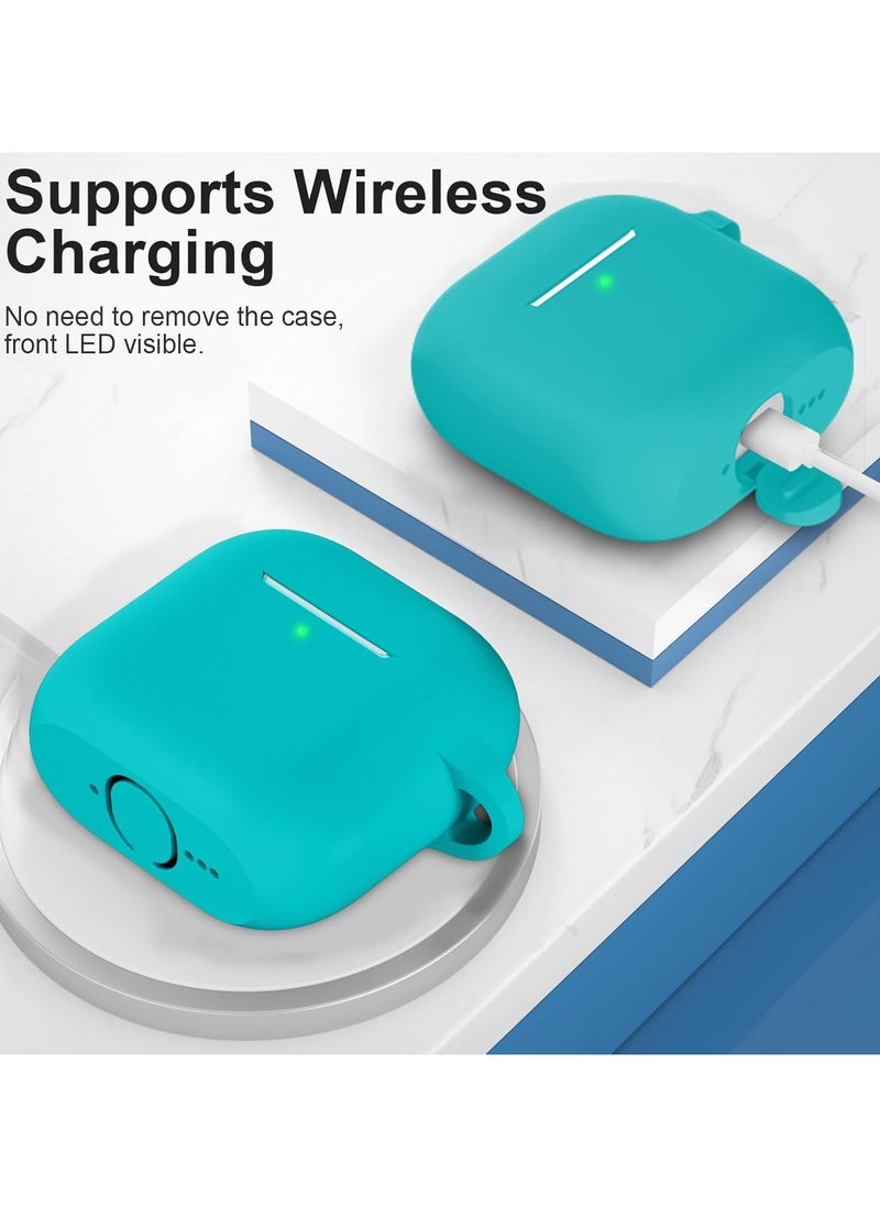 Generic - Silicone Case For AirPods 4, Anti-Shock, Anti-Drop, Anti-Dust, Visible LED Light, Protective Cover, Compatible With AirPods 4th Generation 2024 (Soft Mint) - Image 1