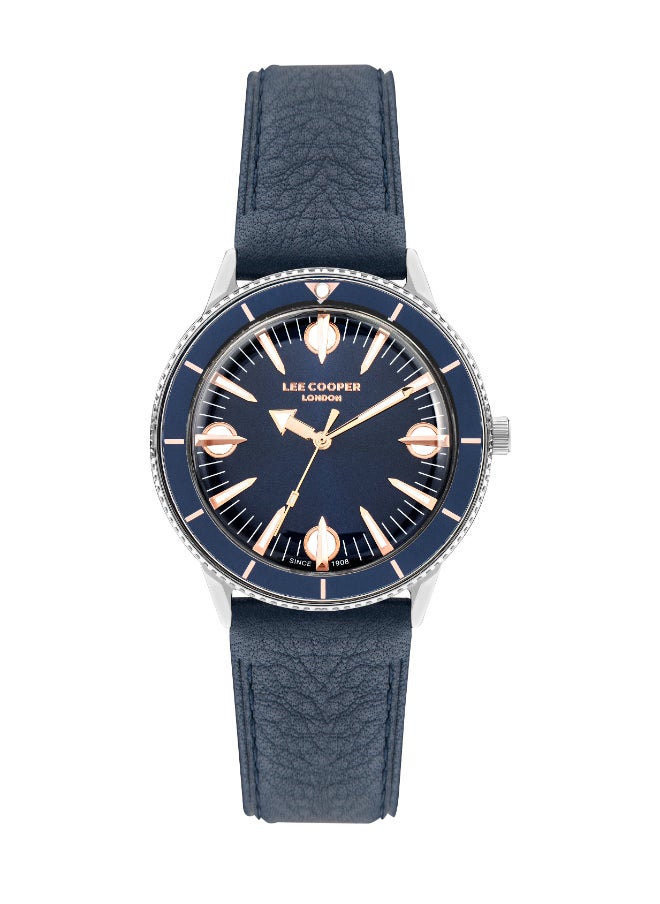 Lee Cooper Women's Watch, Analog Display and Leather Strap - LC07932.499, Blue  - Image 1
