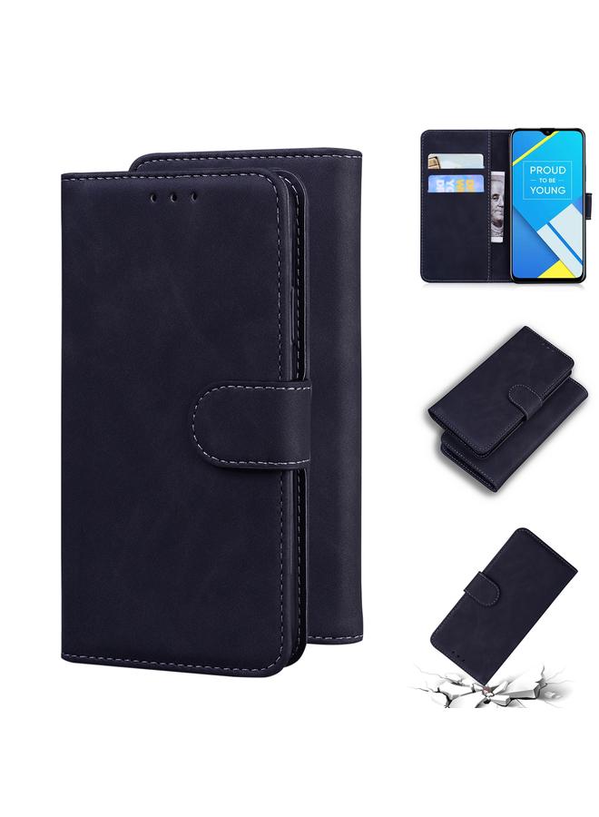 S-TOP Case For OPPO A1K/Realme C2 Skin Feel Pure Color Flip Leather Phone Case - Image 1
