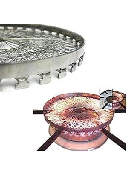 A1 EssAncial A1 EssAncial Stainless Steel Chota Tandoor Jali for Gas Rasoi Roaster Grill Gas Stove Fire Wind Proof Energy Saver Cover Cooktop Mesh Kitchen Cooking Torch Gas Silver Pack of 2  - Image 3