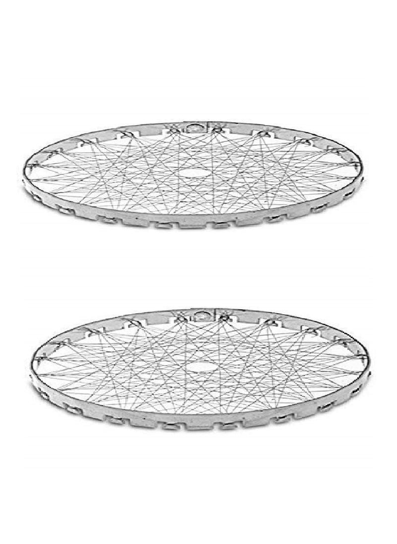 A1 EssAncial A1 EssAncial Stainless Steel Chota Tandoor Jali for Gas Rasoi Roaster Grill Gas Stove Fire Wind Proof Energy Saver Cover Cooktop Mesh Kitchen Cooking Torch Gas Silver Pack of 2  - Image 1