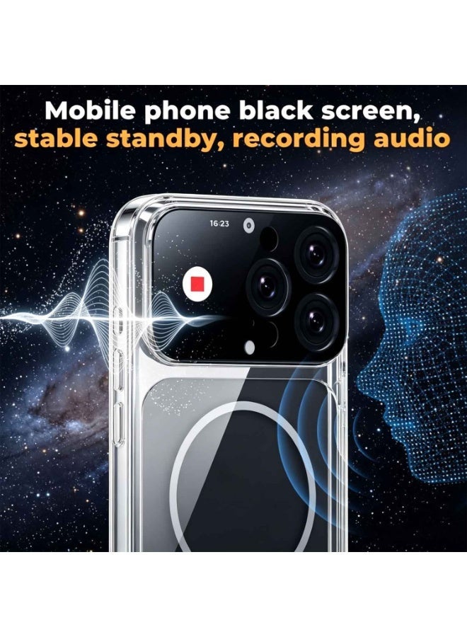 Phone Case for iPhone 16 Pro Max Case Cellular Phone Case 1.85 Inch Smart Display,New Tech Rechargeable and Syncs With Phone Photography, Music (Clear) - Image 4