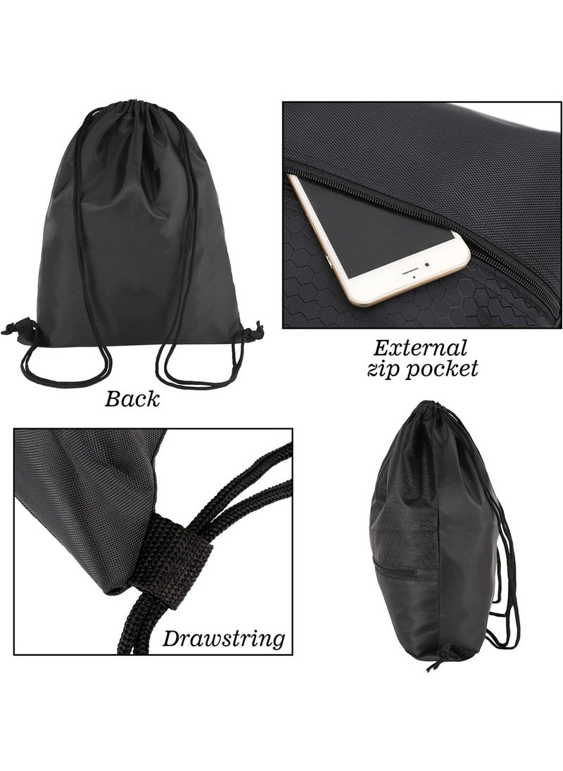 Generic Multifunctional Waterproof Drawstring Backpack - Large Capacity Oxford Fabric Gym Sports Bag with Zipper Pocket, Lightweight Sack for Fitness, Swimming, Soccer, Basketball, Travel for Men Women  - Image 2