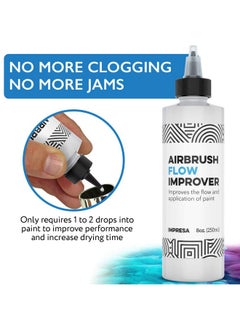 IMPRESA Airbrush Flow Improver Paint Set 8Oz (250 Ml) Reduce Clogs & Dry Needle Tips Made In Usa  - Image 2