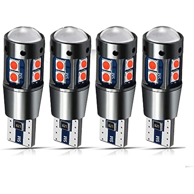 YEERON 4Pcs 168 194 T10 Led Bulbs Super Bright 10X3030Smd Chips Led Lamp For Side Marker Door Wedge LightsRed - Image 1