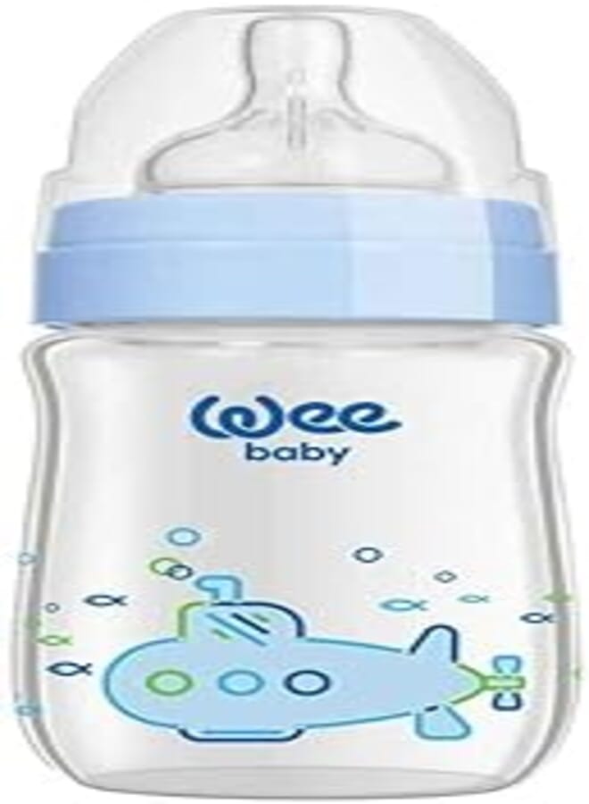 Wee Baby 140 Classic Plus Glass Bottle 180ml Blue