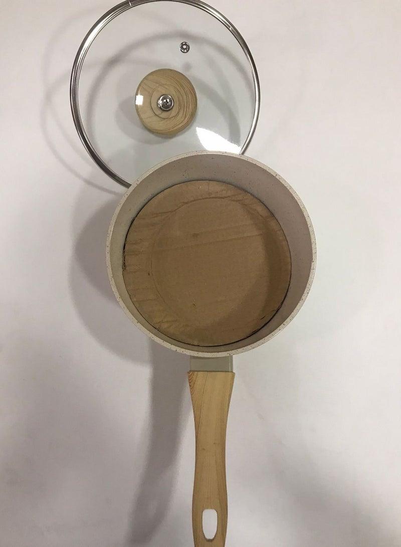 Non Stick Aluminium Saucepan With Lid Ceramic Coating Healthier Ceramic Chemical Free Nonstick Heat Resistant Exterior Double Triple Coating