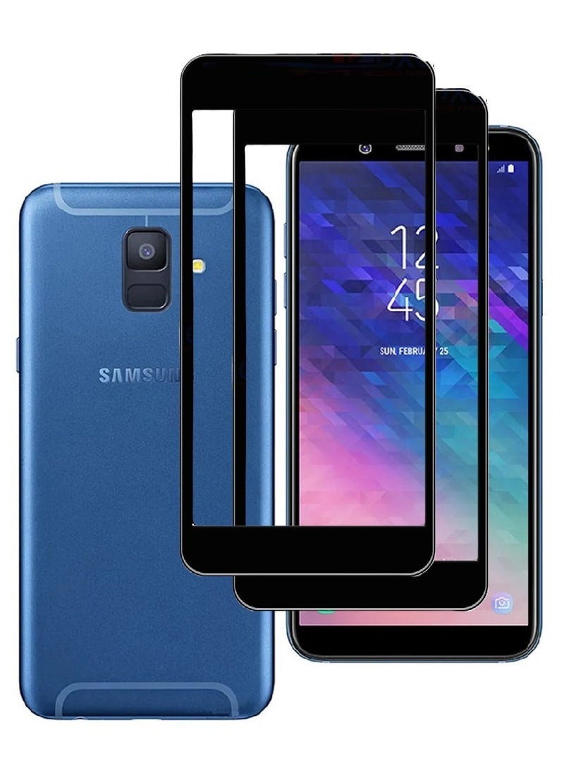 AINA 2 Pieces Tempered Glass Screen Protector 5D Designed For Samsung Galaxy A6 (2018) Full Glue Edge to Edge Full Screen Coverage And Bubble Free - Image 1
