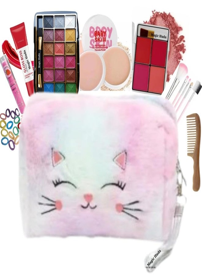 MagicHuda Kids Real Makeup Kit for Teens, Pre-Teens & Girls with Unicorn Bag - Real, Non Toxic, Washable Make Up Toy - Unicorn Toys Gift for 6 7 8 9 10 12 13 14 15 16 Years Old Girls Birthday - Image 1