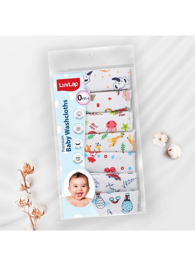 لوفلاب منشفة وجه/منشفة وجه فائقة النعومة من قماش قطني عالي الجودة للأطفال حديثي الولادة، قابلة للغسل وإعادة الاستخدام، ماصة، بطبعة كرز، عبوة من 7 قطع، متعددة الألوان - Image 2