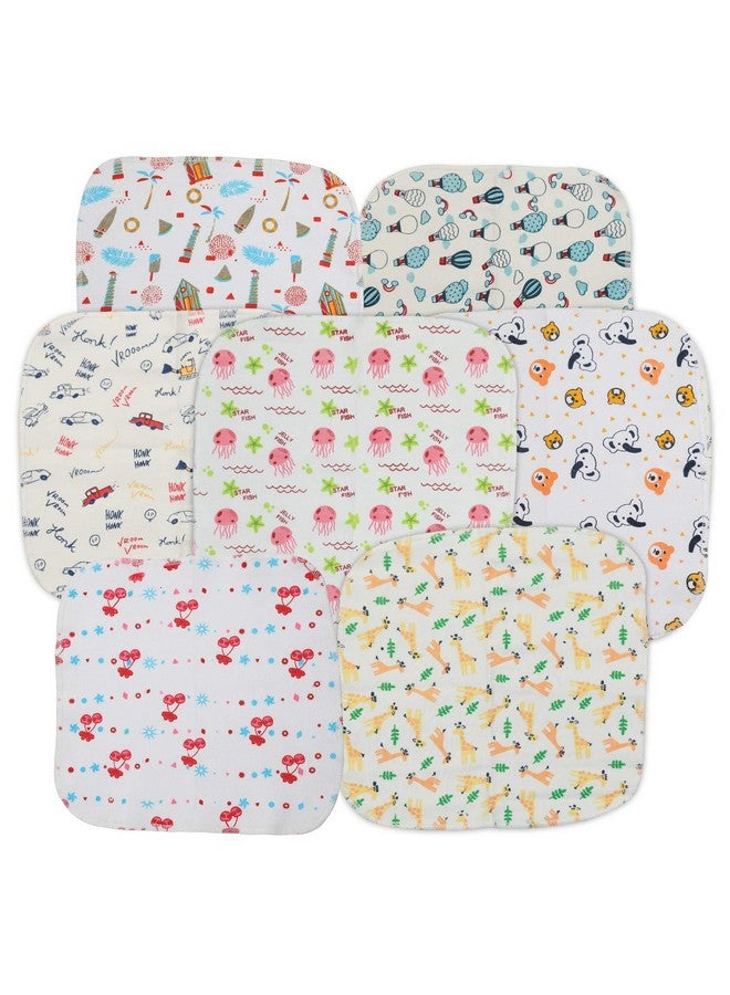 لوفلاب منشفة وجه/منشفة وجه فائقة النعومة من قماش قطني عالي الجودة للأطفال حديثي الولادة، قابلة للغسل وإعادة الاستخدام، ماصة، بطبعة كرز، عبوة من 7 قطع، متعددة الألوان - Image 5