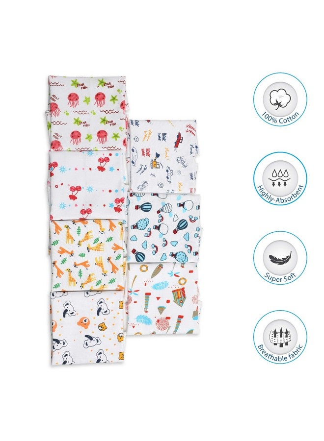 لوفلاب منشفة وجه/منشفة وجه فائقة النعومة من قماش قطني عالي الجودة للأطفال حديثي الولادة، قابلة للغسل وإعادة الاستخدام، ماصة، بطبعة كرز، عبوة من 7 قطع، متعددة الألوان - Image 3