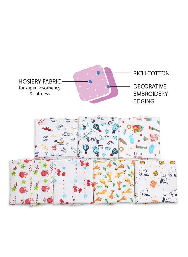 لوفلاب منشفة وجه/منشفة وجه فائقة النعومة من قماش قطني عالي الجودة للأطفال حديثي الولادة، قابلة للغسل وإعادة الاستخدام، ماصة، بطبعة كرز، عبوة من 7 قطع، متعددة الألوان - Image 4