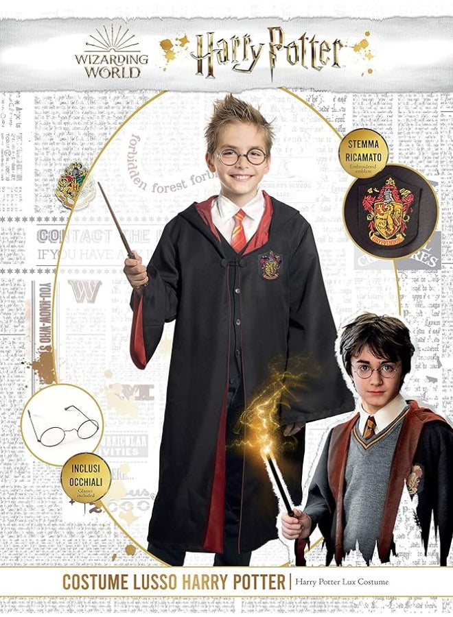 Ciao Harry Potter Deluxe Costume for Kids 7-9 Years | Licensed Wizard Fancy Dress Outfit | Includes Cape, Shirt, Glasses, Tie & Wand - Image 2