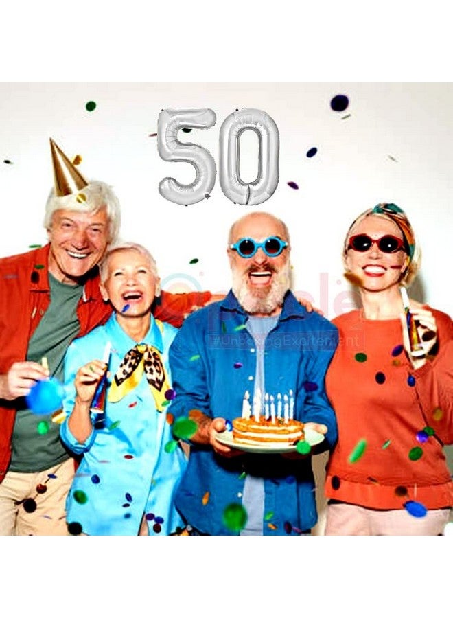بروبسيكل بالونات هيليوم من بروسسيكل، مقاس 16 بوصة، مصنوعة من رقائق معدنية، عدد 50، لتزيين الحفلات، باللون الفضي، عبوة من قطعتين | عدد 50 بالونة، لأعياد الميلاد/الذكرى السنوية | عدد 50 - Image 3
