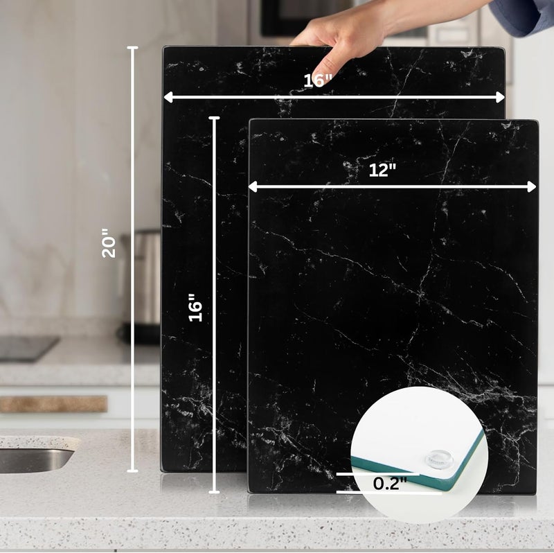 Kitchenville لوح تقطيع زجاجي من كيتشينفيل 40×30 سم: شفاف، متين، صحي لحماية سطح العمل - مقاوم للخدش، مقاوم للحرارة، سهل التنظيف - Image 3