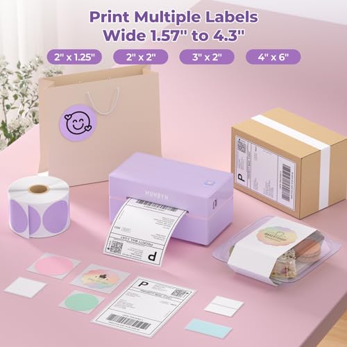 MUNBYN Bluetooth Thermal Label Printer, 130B Wireless 4x6 Shipping Label Printer for Shipping Packages Small Business Office or Home, Compatible with iPhone Android iPad Windows macOS Chrome Etsy eBay - Image 4