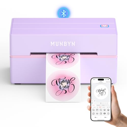 MUNBYN Bluetooth Thermal Label Printer, 130B Wireless 4x6 Shipping Label Printer for Shipping Packages Small Business Office or Home, Compatible with iPhone Android iPad Windows macOS Chrome Etsy eBay - Image 1