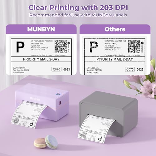 MUNBYN Bluetooth Thermal Label Printer, 130B Wireless 4x6 Shipping Label Printer for Shipping Packages Small Business Office or Home, Compatible with iPhone Android iPad Windows macOS Chrome Etsy eBay - Image 2