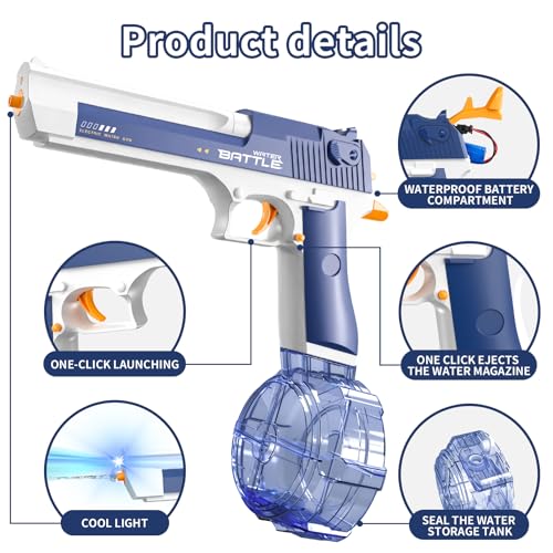 Snowall Electric Water Gun with Long RangeAutomatic Squirt Gun for Kids and Adults Long Distance Water Pistol for Pool Beach Outdoor Play - Image 5