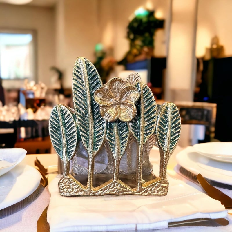 The Artage Antique Aluminium Napkin Holder with Green Shade for Office Living Room Study Room Luxury Hotels Premium Tissue Paper Holder Tissue Paper Holder LBH 115 65 12 Made in India - Image 4