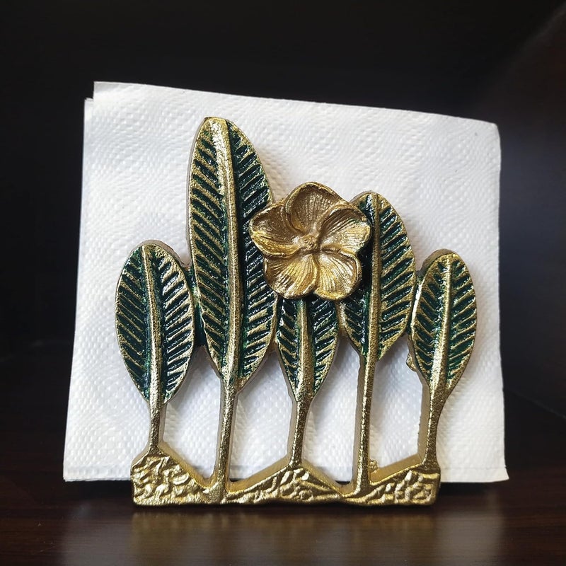 The Artage Antique Aluminium Napkin Holder with Green Shade for Office Living Room Study Room Luxury Hotels Premium Tissue Paper Holder Tissue Paper Holder LBH 115 65 12 Made in India - Image 5