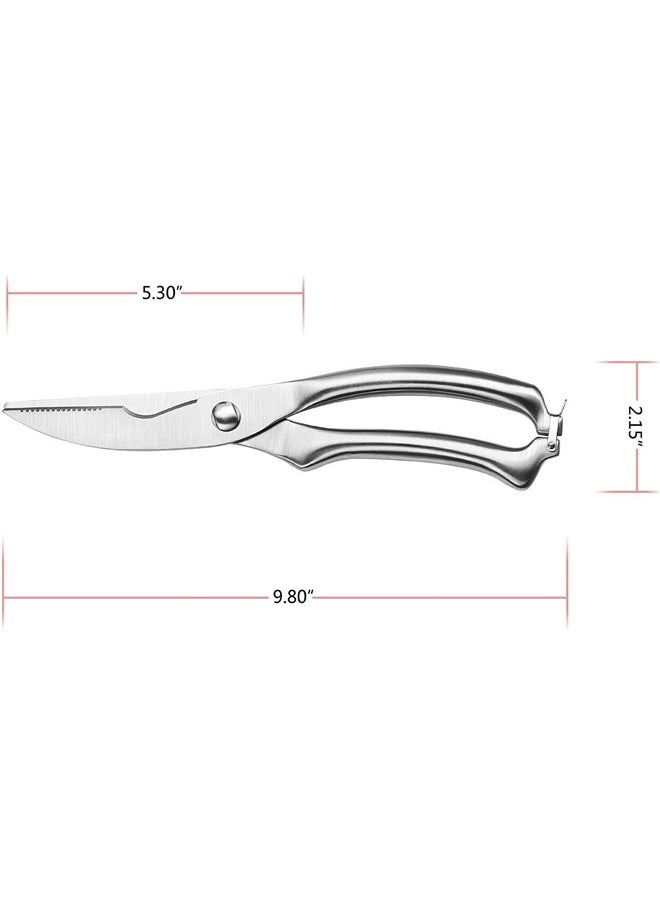 Generic Heavy Duty Poultry Shears , Utility Ultra Sharp Spring Loaded Kitchen Scissors for Meat Chicken Fish Seafood BBQ (Silver)  - Image 5